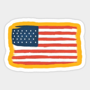 4th July painted american flag Sticker